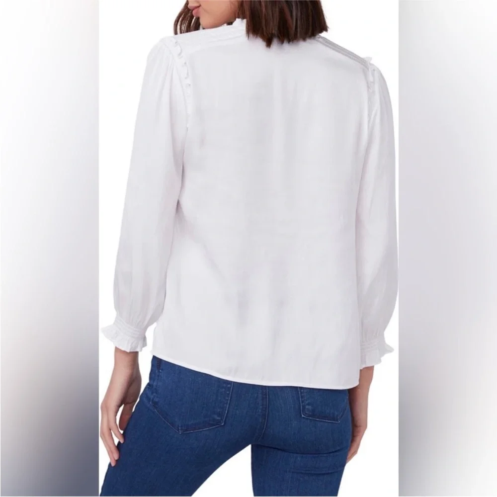 NWT PAIGE White Kaylynn Peasant Top Blouse | M - Picture 2 of 8